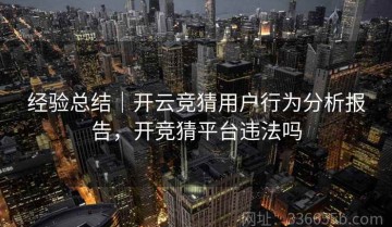 经验总结｜开云竞猜用户行为分析报告，开竞猜平台违法吗