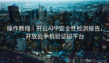 操作教程｜开云APP安全性检测报告，开放云手机验证码平台
