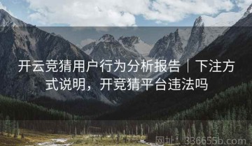 开云竞猜用户行为分析报告｜下注方式说明，开竞猜平台违法吗