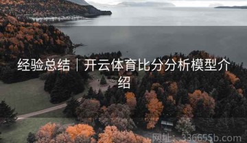 经验总结｜开云体育比分分析模型介绍