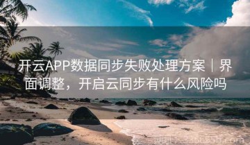 开云APP数据同步失败处理方案｜界面调整，开启云同步有什么风险吗